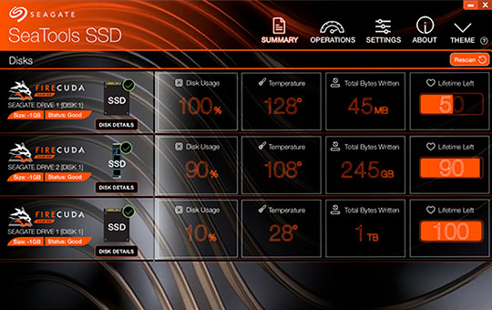 Seagate SeaTools SSD 软件截图